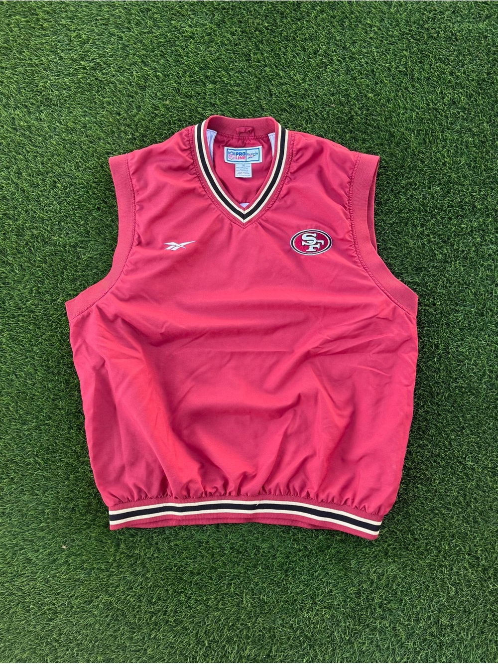 Vintage 90s San Francisco 49ers Vest Windbreaker Pro Line Reebok NFL Size XL